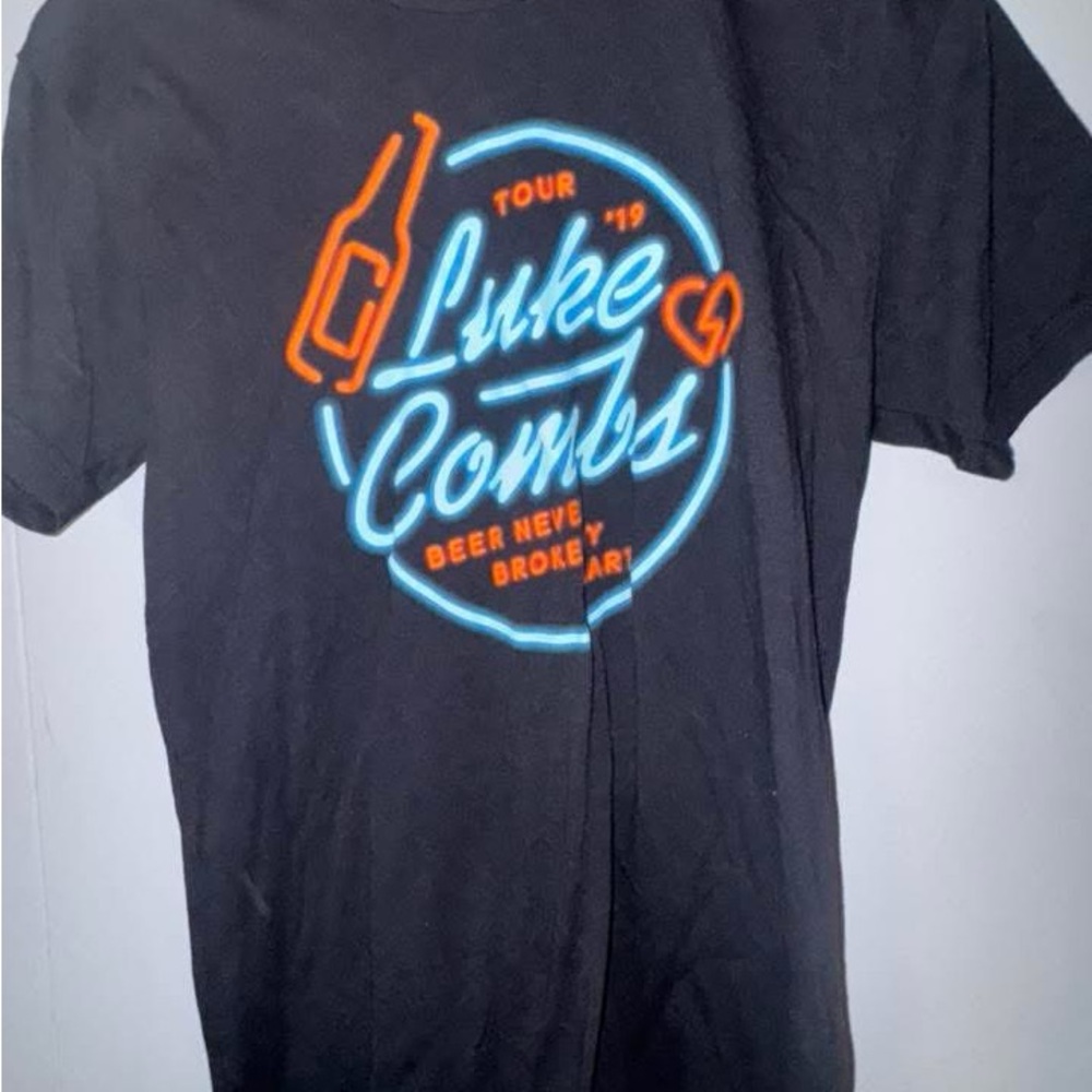 Black Graphic T-Shirt with Neon Design
